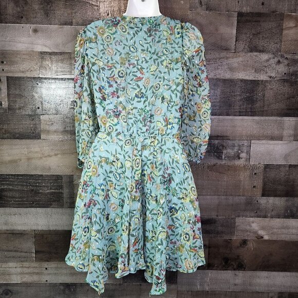 New Walter Baker Cyrus Wrap-Effect Floral-Print Fil Coupé Chiffon | Small - Picture 7 of 12